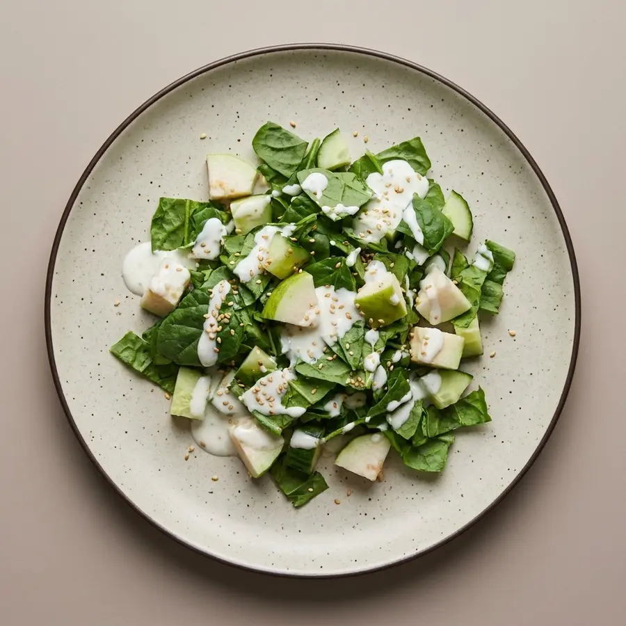 Ensalada de espinacas con guayaba