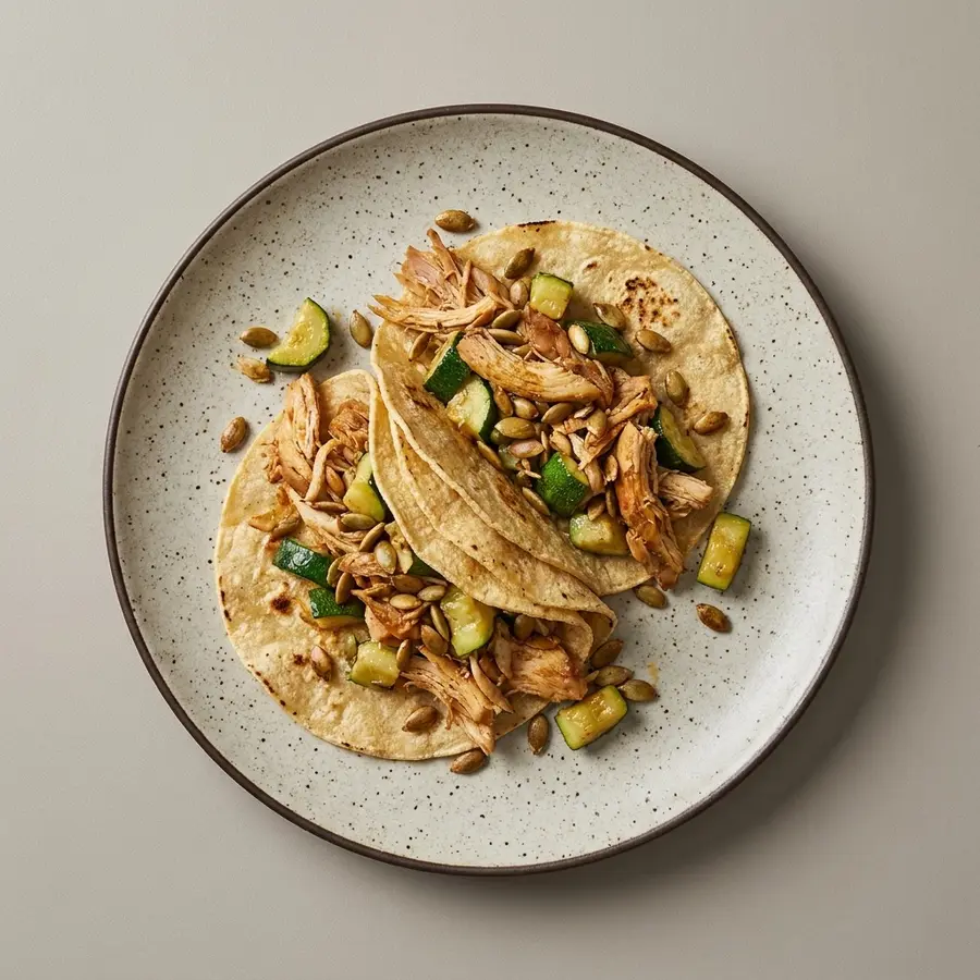 Tacos de pollo con calabacita